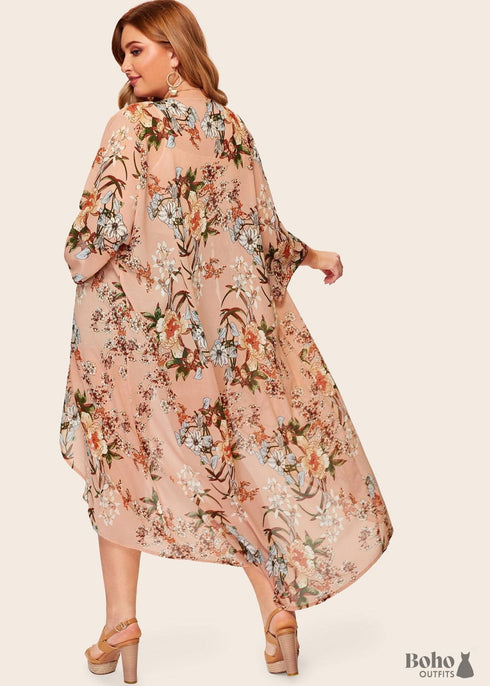 Women's Chic Plus Size Delaney Boho Kimono Dress